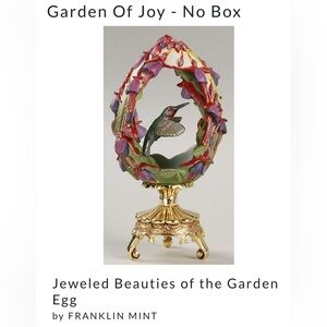 House of Faberge Jeweled Beauties of the Garden Egg Garden of Joy